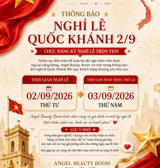 THÔNG BÁO NGHỈ LỄ QUỐC KHÁNH 2/9 - CHÚC NÀNG KỲ NGHỈ LỄ TRỌN VẸN!